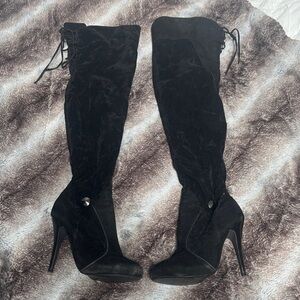 Ice Black Over the Knee Boots